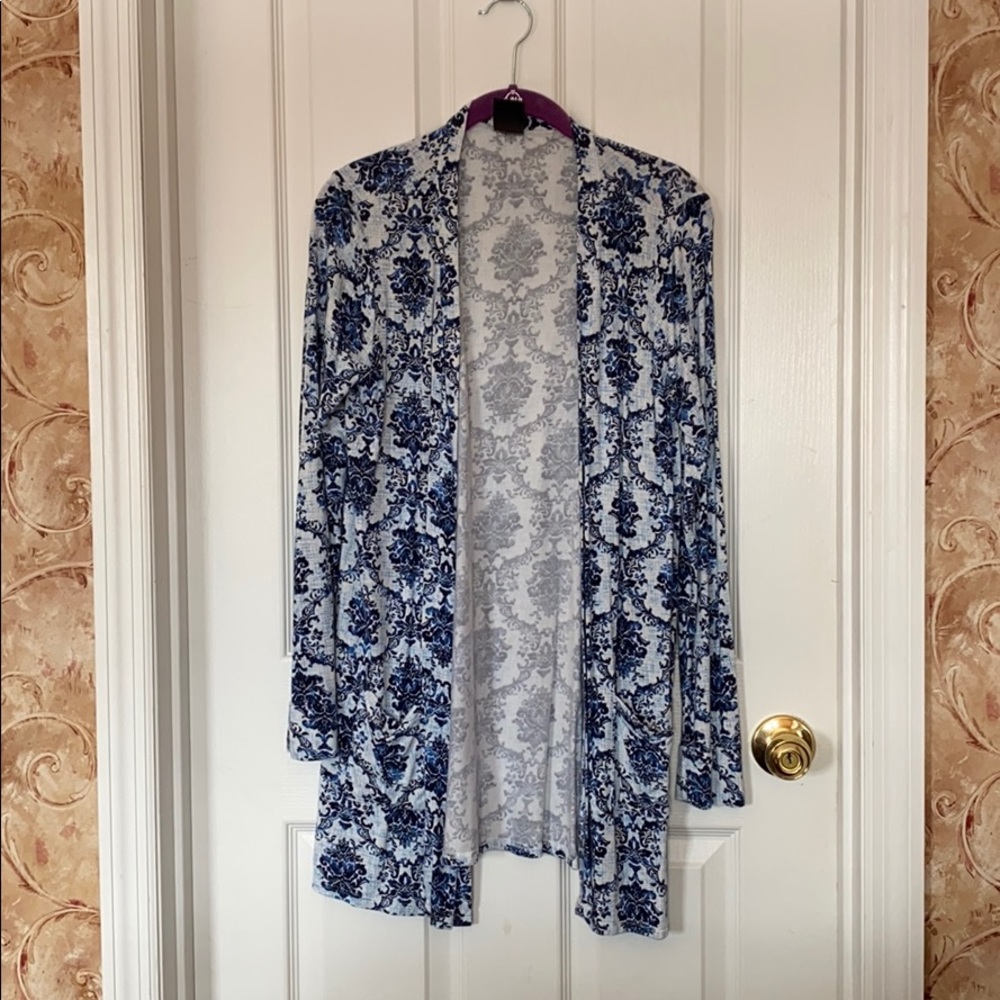 Blue Damask A&D Essential Cardigan Buttery Soft